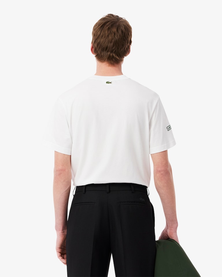 Camiseta em Malha de Algodão Bordada e Estampada