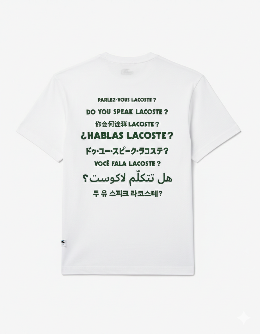 Camiseta de algodão com efeito piqué com slogan nas costas